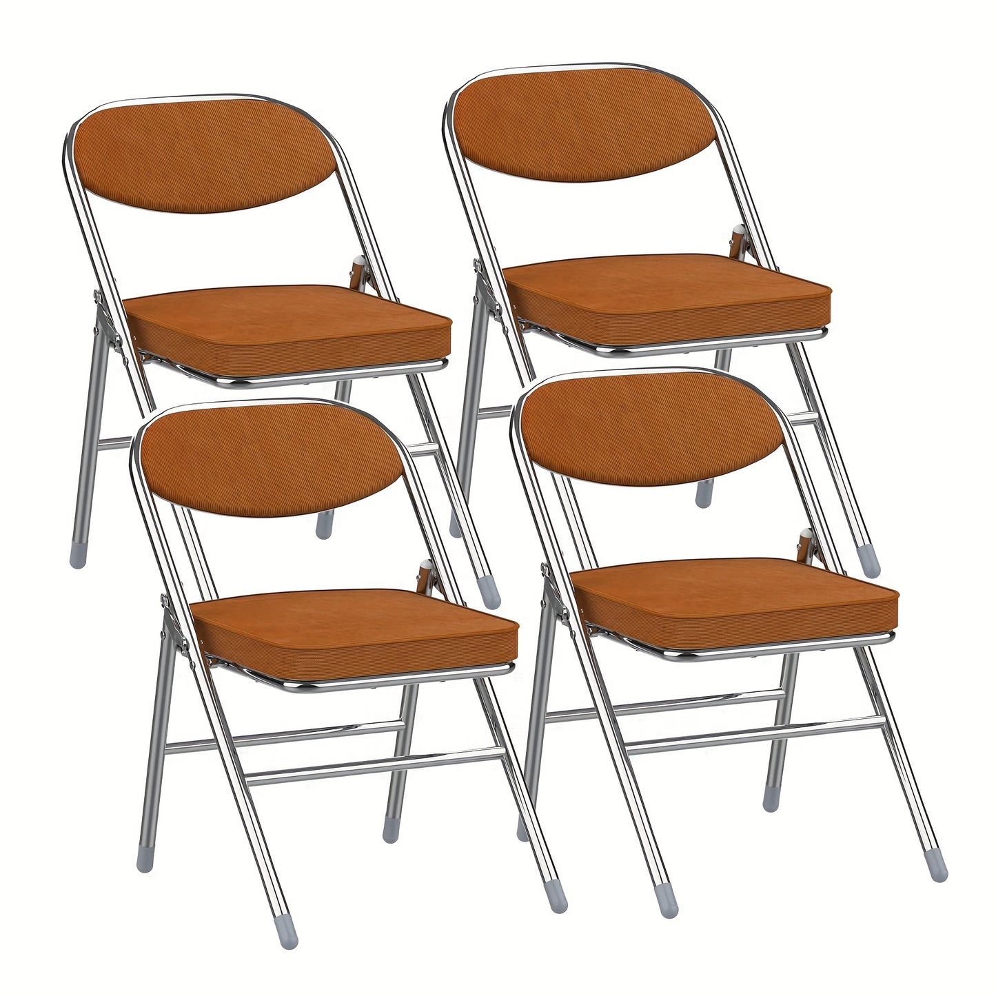 Four-Pack Suede Visitor Chair, 5 Cm Thick Sponge, Suitable for Office, Visitor Room, Lecture Room, Dining Room, Storage, Maximum Load-Bearing 175 Kg, Orange.