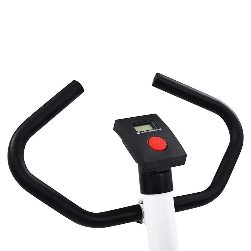 Hometrainer – Fitnessfiets – Indoor Fiets – Soepele Weerstand – Blanco – Compact Ruimtebesparend – Robuuste Stalen Basis