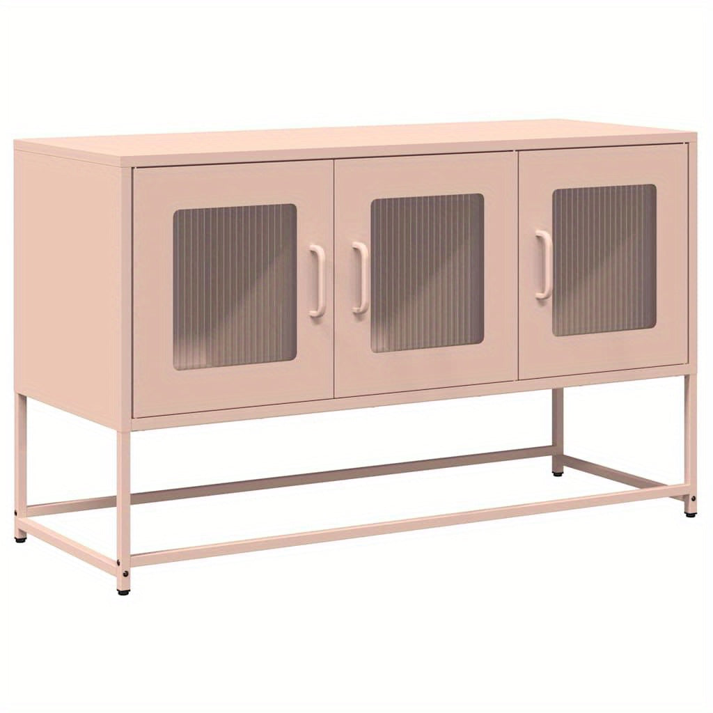 TV cabinet pink 100.5x39x60.5cm cold rolled steel TV Stand Entertainment Center with Storage, Media Television Table for Living Room Bedroom