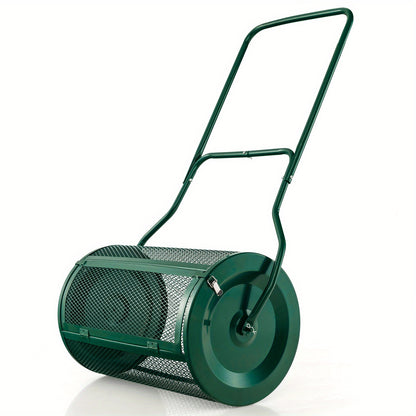 Compoststrooier – Tuinstrooier – Meststrooier – Gazonstrooier – Grondstrooier – 68,5 cm Roller – Roestvrij Metalen Frame