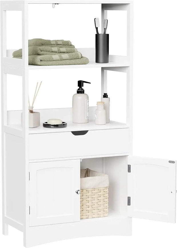 Badkamerkast - Opbergruimte voor de badkamer - Badkamerschap - Badkamermeubels - 60 cm x 32,5 cm x 122 cm - Wit