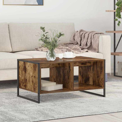 Couchtisch – Salontafel – Bijzettafel – Nachtkastje – Tafel – Multifunctioneel Design – 80 x 50 x 40 cm – Hardhout & Fiberboard – Compact voor Kleine Ruimtes – Modern Bruin
