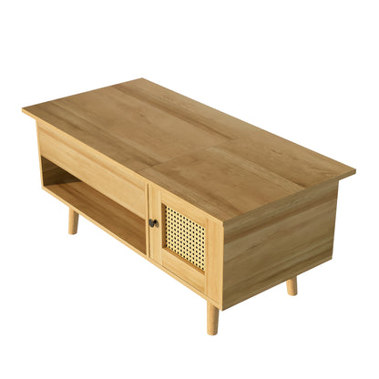 Modern Lift-Top Coffee Table with Hidden Storage - Heavy-Duty Metal Construction, Easy Assembly Living Room Center Table, Space-Saving Design for Apartments, Houses, Offices - Contemporary Home Decor Furniture, Apartment Esse