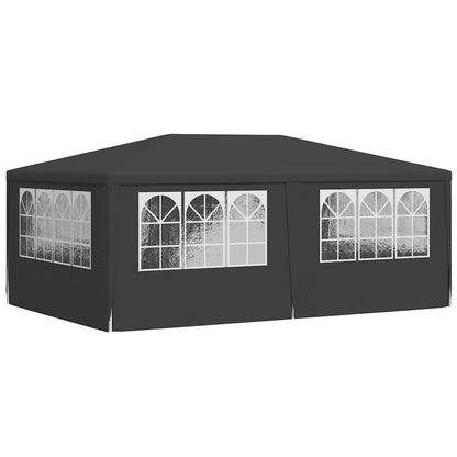 Partytent – Feesttent – Tuintent – Paviljoen – Opvouwbare Tent – Waterdicht – 4x6 Meter – 90 g/m² PE – Antraciet