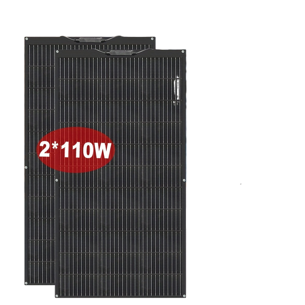 Zonnepaneelkit – Zonnepaneelset – Zonnepaneel – Zonne-energie – Zonne-installatie – 220W Flexibel – 2x110W Monokristallijn – 20A Laadregelaar – Off-Grid Systeem