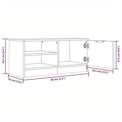 TV furniture 2pcs 80x35x36.5cm processed wood white