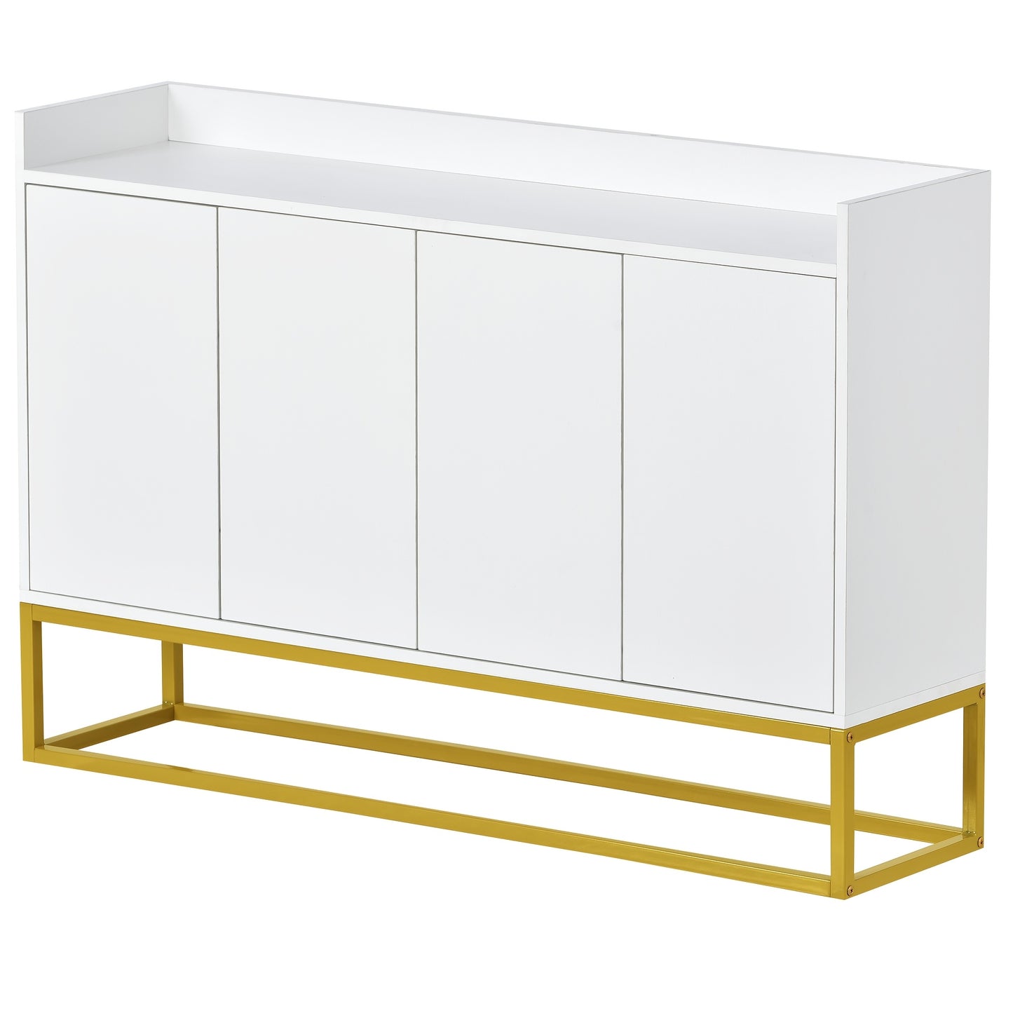 Dressoir – Sideboard – Kast – Opbergmeubel – Buffetkast – Wit – Handvatloos Design – Stevig Houten Materiaal