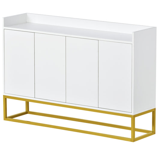 Dressoir – Sideboard – Kast – Opbergmeubel – Buffetkast – Wit – Handvatloos Design – Stevig Houten Materiaal
