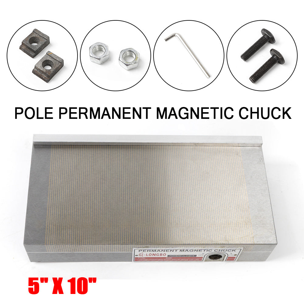 Permanente Magneethouder – Magnetische Chuck – Magneetplaat – Magneetchuck – Werkstukhouder – Compact 25,4x12,7 cm – Fijne Poolafstand 2 mm – Sterke Krachtige Grip