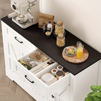 Dressoir – Sideboard – Buffetkast – Opbergkast – Ladekast – Modern Design – 120x40x87 cm – Hout & Spaanplaat