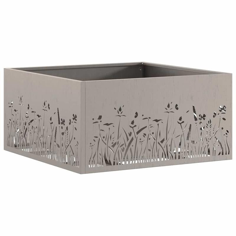 Vuurkorf – Tuinhaard – Buitenhaard – Terrashaard – Brander – Groot 60x60x30 cm – Met Realistisch Vlammen Effect – Bruin Metaal