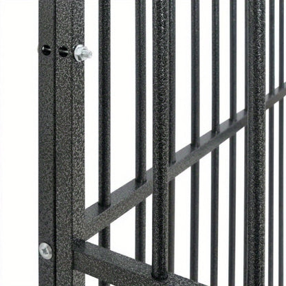 Hondenren – Puppyren – Hondenkennel – Hondenbench – Kennel – 8 Panels – Zwart Gegalvaniseerd Staal – Stevig & Weerbestendig