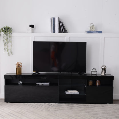 Black Modern TV Cabinet with Bright Panels, Living And Dining Room 180cm, Tv Stand With Storage, Hanging Tv Stand On Wall, Media Console Long And Slim, Tv Wall Unit, Tv Unit Wall Panel, Wall Units Tv, Corner Tv Display, Large
