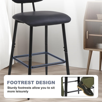 Barkrukken – Barstoelen – Set van 4 - Hoge Stoelen – Keukenstoelen – Krukken – Verstelbare Zithoogte 66 cm – Kunstleren Zitting Met Gouden Voetsteun