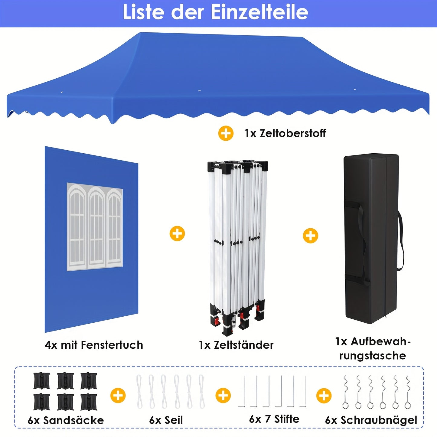 Inklapbare Partytent – Tuinpaviljoen – Evenemententent – Overkapping – Waterdicht Doek – UV-Bescherming – Verstelbare Hoogte
