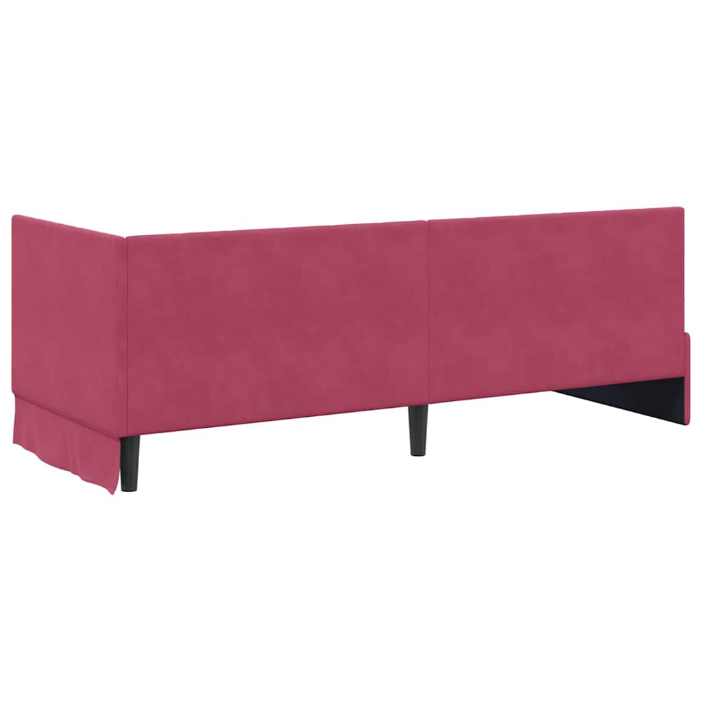 Bedframe – Bed – Eenpersoonsbed – Slaapbank – Kinderbed – Blauw Velvet Hoofdbord – Stevig Plaatmateriaal – Lattenbodem 80x200 cm