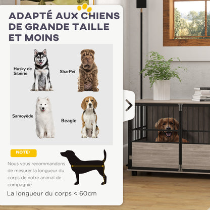 Hondenbench – Hondenkooi – Hondenhok – Benchhuisje – Hondenkennel – Zwart Multiplex – 3 Afsluitbare Deuren – 100x60x68 cm – Geschikt Voor Honden Tot 30 kg