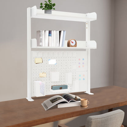 Bureau Organizer – Bureaurek – Boekenkast – Bureau Organizer Plank – Klem Bureau Organizer – Wit – Verstelbare Planken – Sterk Staal & MDF