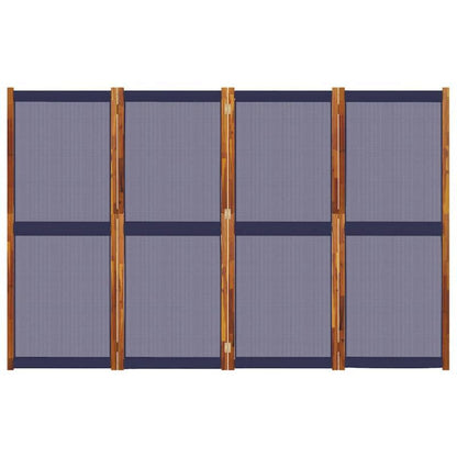 Roomdivider – Scheidingswand – Kamerscherm – Flexibele Wand – Paneelwand – Donkerblauw – 4 Panelen – 280 x 180 cm