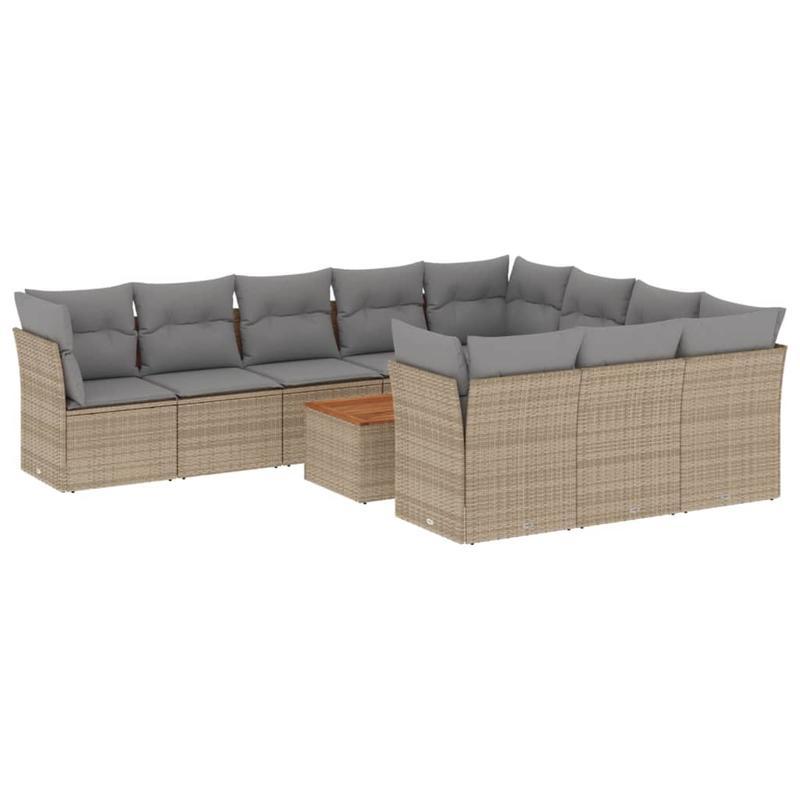 11-Set. Garden-Sofa furniture with Pillow Beige Poly Rattan Temporary Removable Outdoor, Lounge Suite Furniture, Couches, Patio Furniture, Garden Furniture, Terrace Furniture, Rattan Furniture, Corner Lounge, Lounge Suite, So