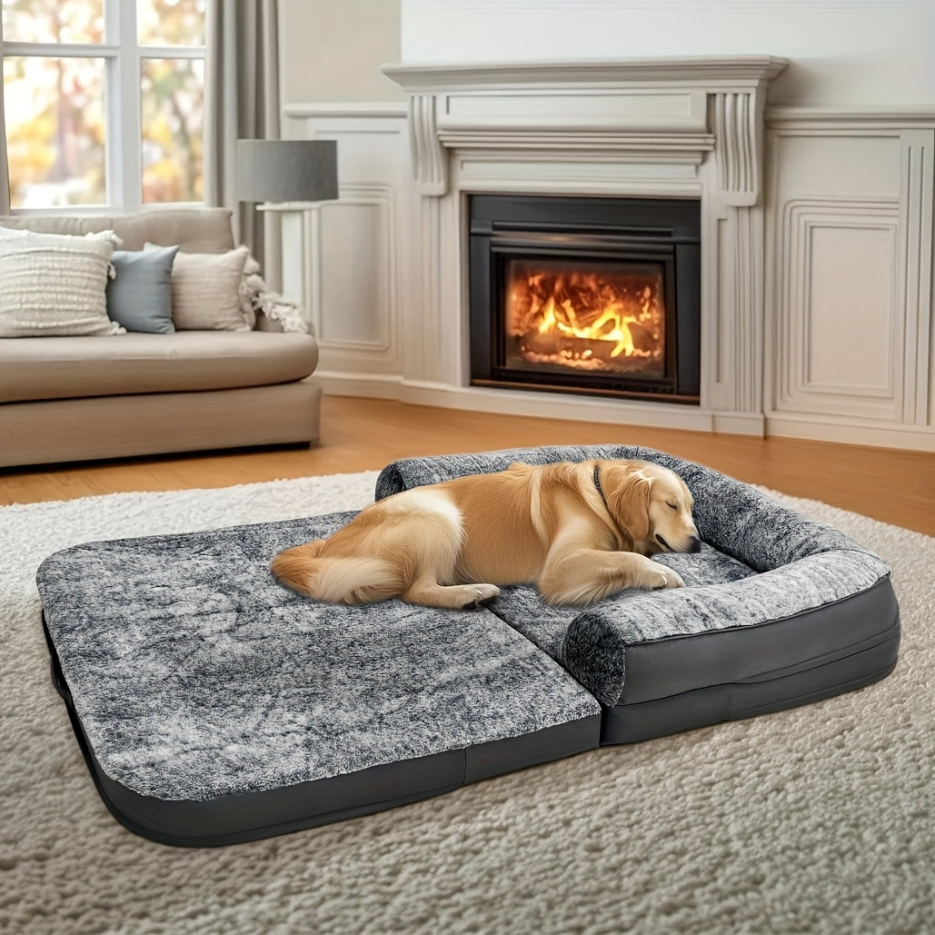 Hondenmand – Hondenbed – Hondenkussen – Dierenmand – Dogbed – Extra Groot 180x95x28 cm – Orthopedisch – Wasbare Afneembare Faux Fur Hoes