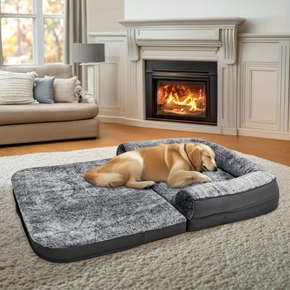 Hondenmand – Hondenbed – Hondenkussen – Dierenmand – Dogbed – Extra Groot 180x95x28 cm – Orthopedisch – Wasbare Afneembare Faux Fur Hoes