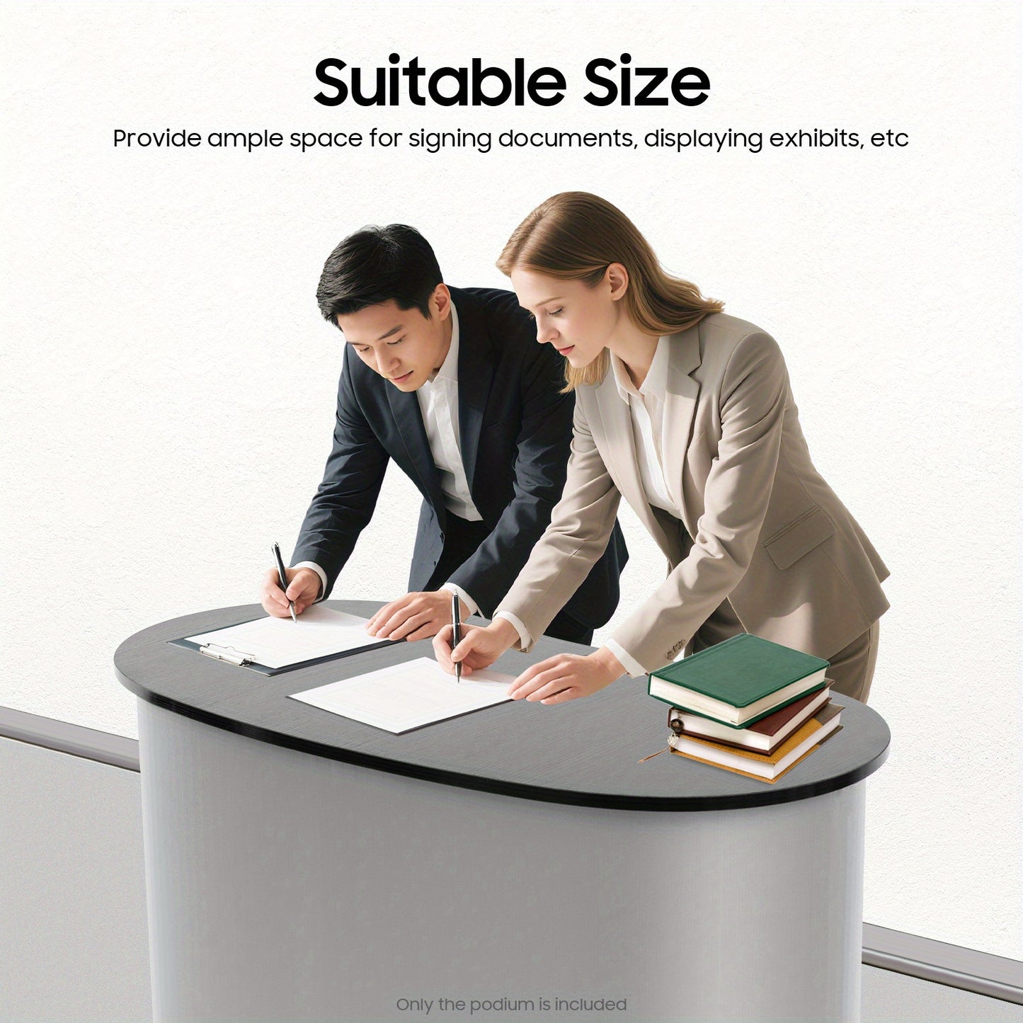Black Detachable Service Counter with Carry Bag, Portable Plastic Lectern (49.9 KG Capacity) for Product Demonstrations & Business Meetings