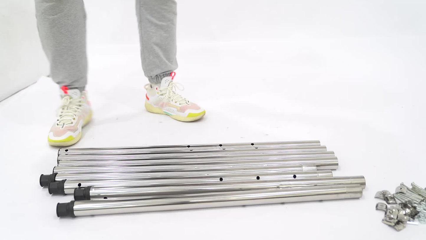 Stalen Rek – Stellingkast – Opbergrek – Opbergrek – Metaalrek – 4-laags – RVS 201 Kwaliteit – Draagkracht 50 kg per Laag