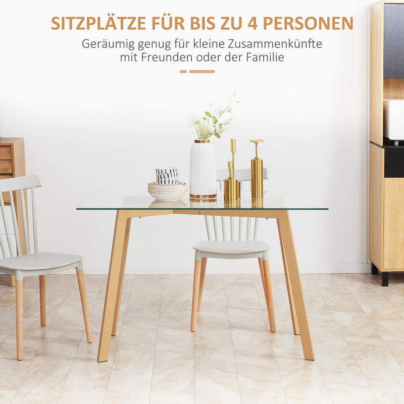 Modern 4-Person Dining Table with Top & Steel Frame - Space-Saving Expandable Design, Wood-Look Finish, 47.24"x23.62"x29.92" (120x60x76cm) - Easy Assembly, Durable & Sturdy for Small Spaces, Contemporary Homes, Family Dinners