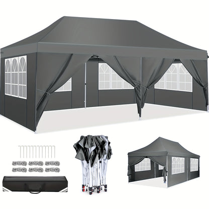 Pop-Up Partytent – Tuinkamer – Evenemententent – Markt Tent – BBQ Tent – 3,05x6,1 Meter – 6 Afneembare Zijwanden