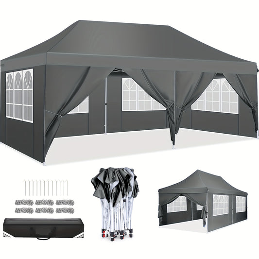 Pop-Up Partytent – Tuinkamer – Evenemententent – Markt Tent – BBQ Tent – 3,05x6,1 Meter – 6 Afneembare Zijwanden