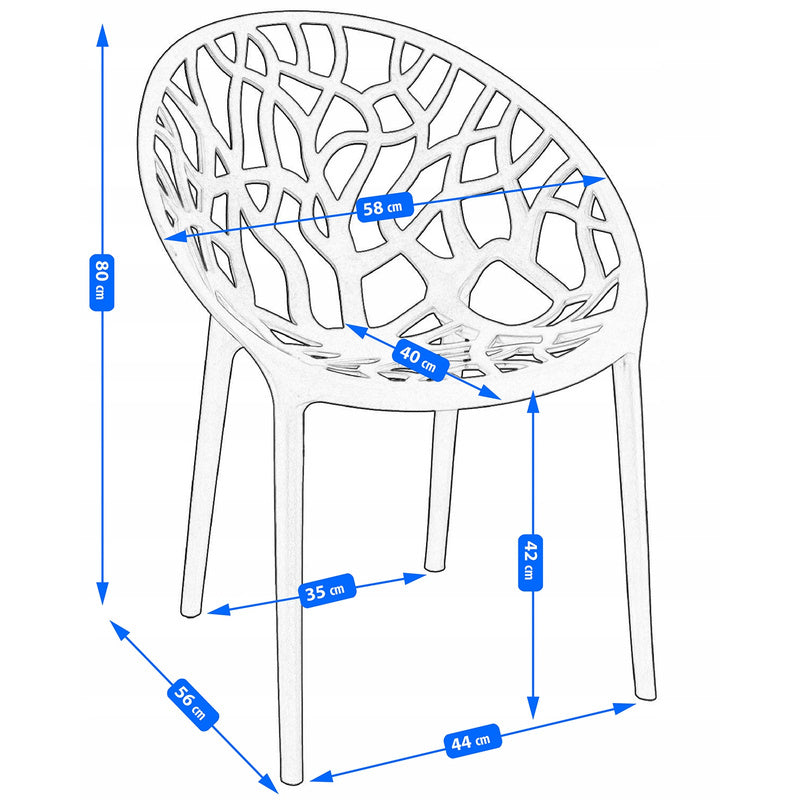 Gele Stoel – Eetkamerstoel – Tuinstoel – Designstoel – Kunststof Stoel – Weerbestendig – 80 cm Hoog – Max 120 kg Belastbaar