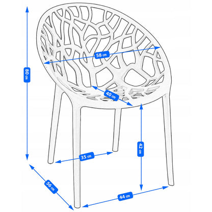 Gele Stoel – Eetkamerstoel – Tuinstoel – Designstoel – Kunststof Stoel – Weerbestendig – 80 cm Hoog – Max 120 kg Belastbaar