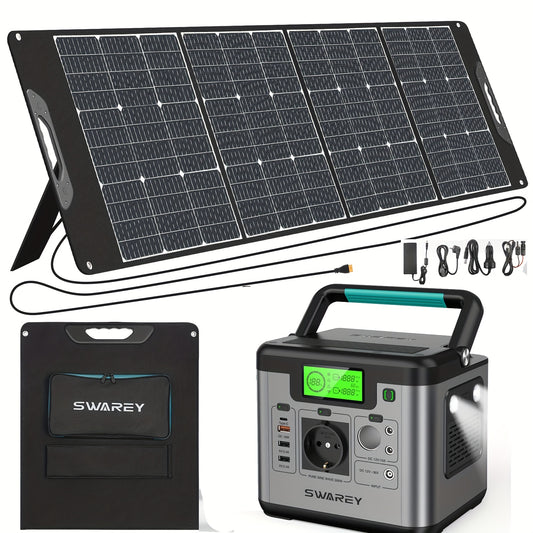 Draagbare Power Station – Mobiele Generator – Noodstroomvoorziening – Camping Accu – Solar Generator – 518Wh Capaciteit – 200W Zonnepaneel