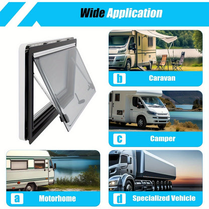 Camperraam – Motorhome Raam – Caravanraam – Campervenster – Buitenraam – 900x500 mm – Aluminium Frame Met Insectenhor En Rolgordijn