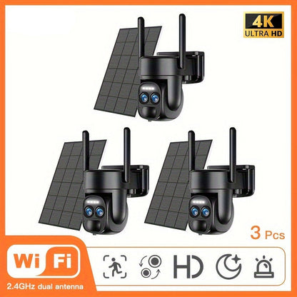 2K HD Veiligheidscamera Set – Bewakingscamera – Draadloze Beveiligingscamera – Buiten Cameraset – Zonne-energie Camera Set – Waterdicht – Kleuren Nachtzicht & Tweeweg Audio