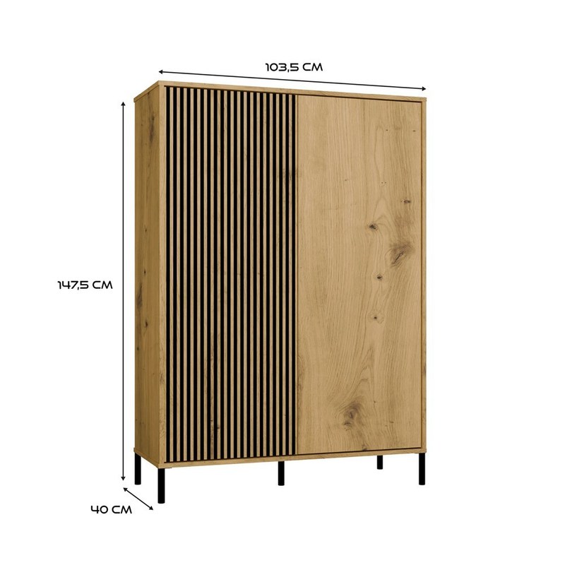 Lambrisering – Wandbekleding – Wandpanelen – Sierlijsten – Behang – 2 Lange Deuren – MDF Artisan Oak – TIP-ON Klik-systeem