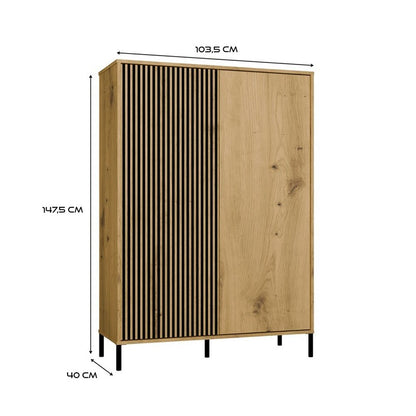 Lambrisering – Wandbekleding – Wandpanelen – Sierlijsten – Behang – 2 Lange Deuren – MDF Artisan Oak – TIP-ON Klik-systeem