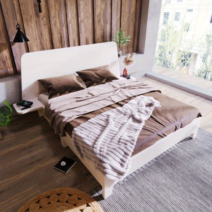 Bedframe – Tweepersoonsbed – Platformbed – Opbergbed – Modern bed – Ruimtebesparend ontwerp – 160x200 cm – Stevige Niet-Houten Constructie