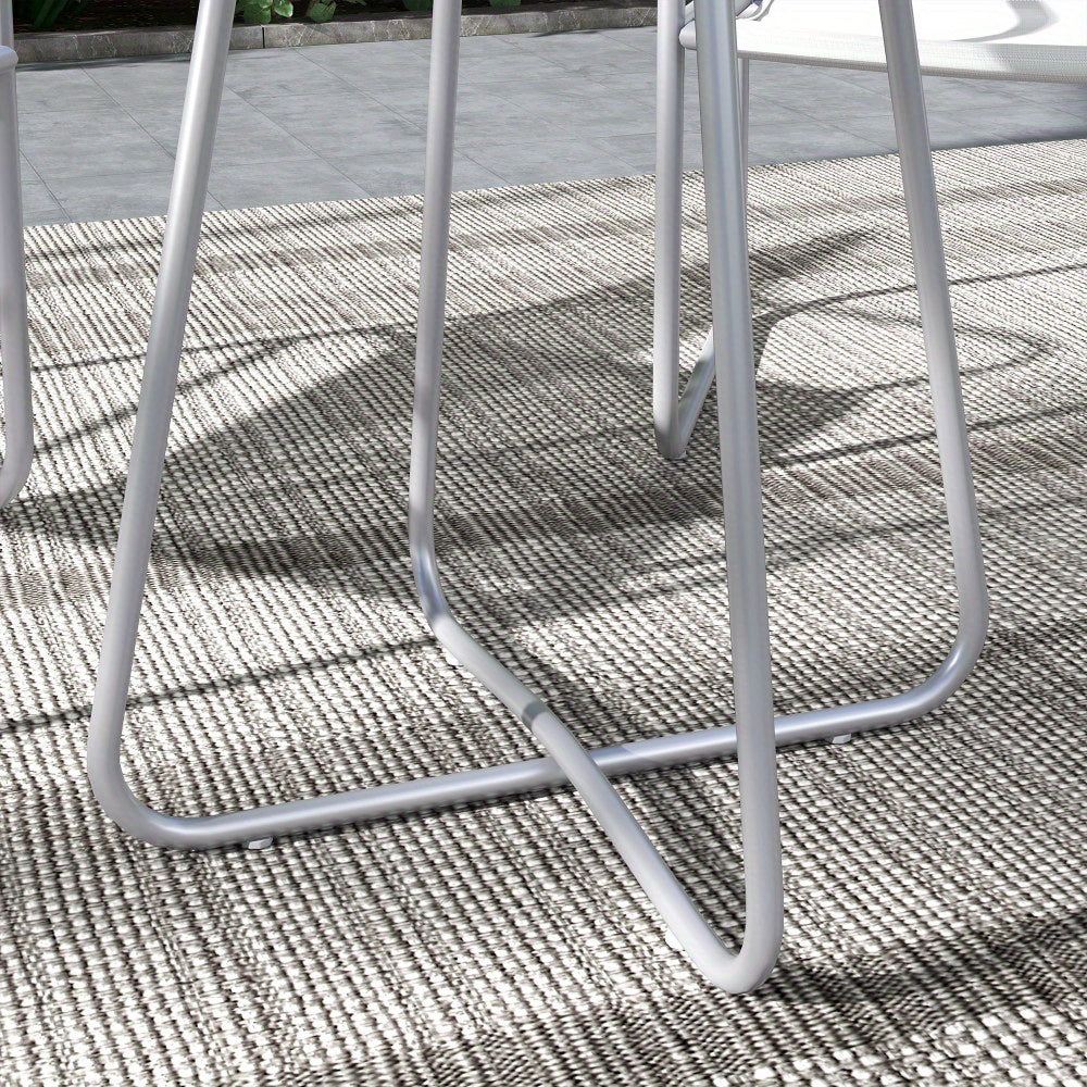 Balkonset – Bistroset – Tuinset – Buitenmeubelset – Zitgroep – Lichtgrijs – Gecoat Staal – Compact Formaat
