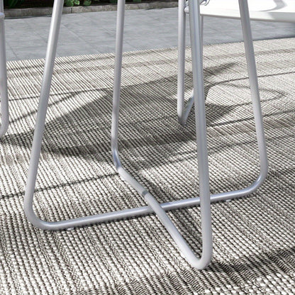 Balkonset – Bistroset – Tuinset – Buitenmeubelset – Zitgroep – Lichtgrijs – Gecoat Staal – Compact Formaat