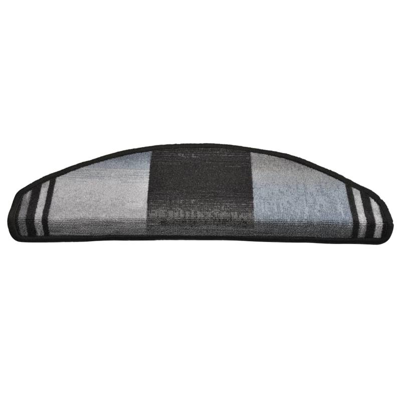 Trapmatten – Trapmat – Trapbekleding – Traptredematten – Trapmaantjes – Zelfklevend – 15 Stuks 65x21x4 cm – Zwart-Grijs – Antislip – Comfortabel