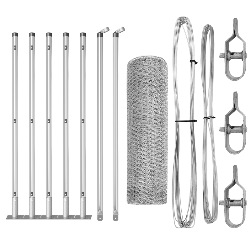 7pcs 32mm Heavy-Duty Metal Garden Trellis Posts, 0.6x10m - Sturdy Base Support for Recinzione Esagonale, Durable Outdoor Plant Protection, Garden Trellis for Climbing Plants, Structural Support, Sleek Appearance, Quality Cons