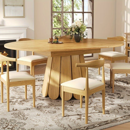 Uitbreidbare Ronde Eettafel – Uitschuifbare Eettafel – Klaptafel – Keukentafel – Balkontafel – MDF Houtlook – Tot 6 Personen – 118-158 cm