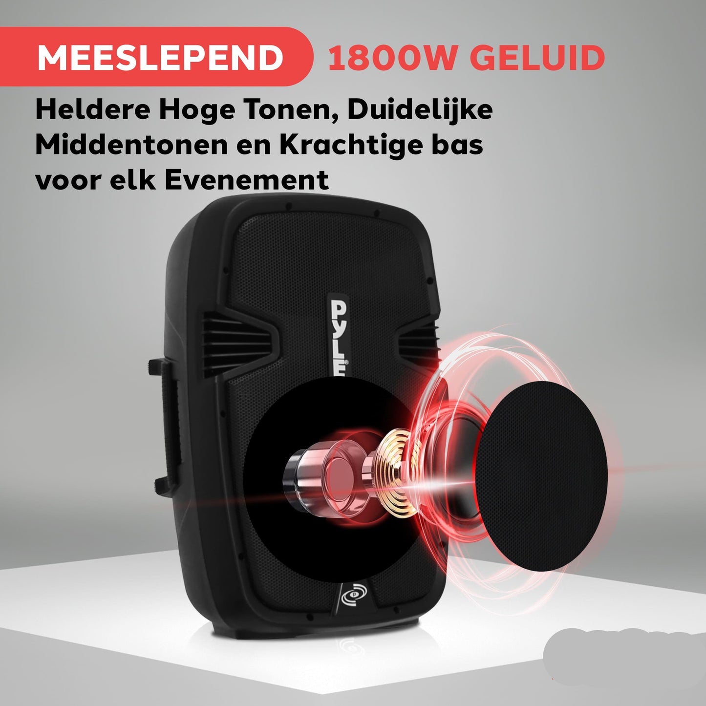 Draadloos Speaker Systeem – Bluetooth Speaker – PA Speakerset – Geluidsinstallatie – Feestversterker – 1800W Vermogen – 30,5 cm Subwoofer – Inclusief Microfoon & Statieven