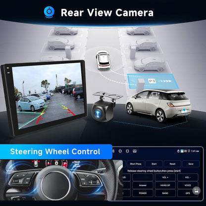Autorradio – Car Stereo – Multimedia Speler – Navigatiesysteem – Touchscreen Unit – 9 Inch 2-DIN – Android 15 Systeem – Draadloze CarPlay & Android Auto – Achteruitrijcamera – 4GB RAM 128GB Opslag