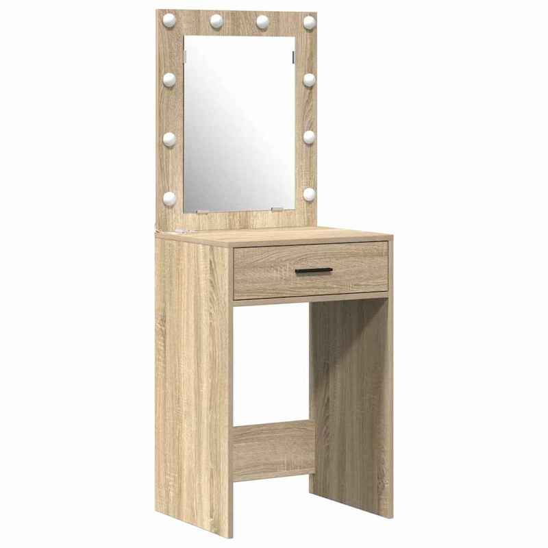 Damming Table with Door 2pcs Brown 50 X 41 X 135Cm Wood Material Crafted from High-Quality Engineered Wood, This Makeup Table Is Both Functional And Practical., Home Organization, Dressing Table, Stylish Dresser, Modern Vanit