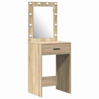 Damming Table with Door 2pcs Brown 50 X 41 X 135Cm Wood Material Crafted from High-Quality Engineered Wood, This Makeup Table Is Both Functional And Practical., Home Organization, Dressing Table, Stylish Dresser, Modern Vanit