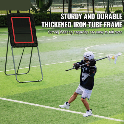 Lacrosse Bounce Back Net – Rebounder – Pitchback Net – Werpscherm – Trainingsnet – Opvouwbaar Frame – Verstelbare Hoek – Duurzaam PVC – Robuust IJzeren Buizen Frame