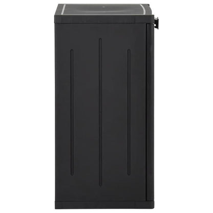 Tuinkast 65x45x88cm polypropyleen rattan zwart, Box, Cabinet, Rack for Outdoor Storage